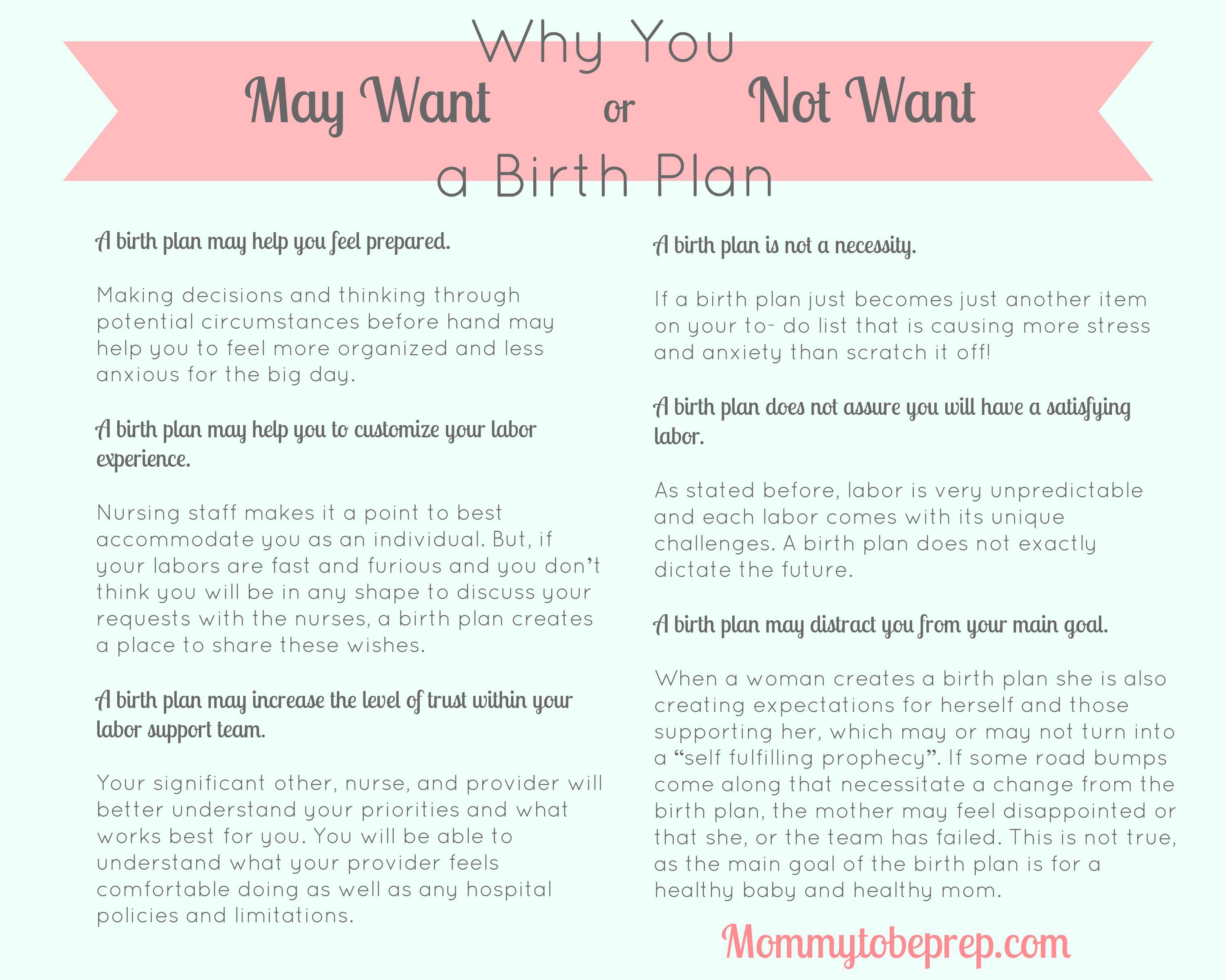 All About Birth Plans | Mommytobeprep.com