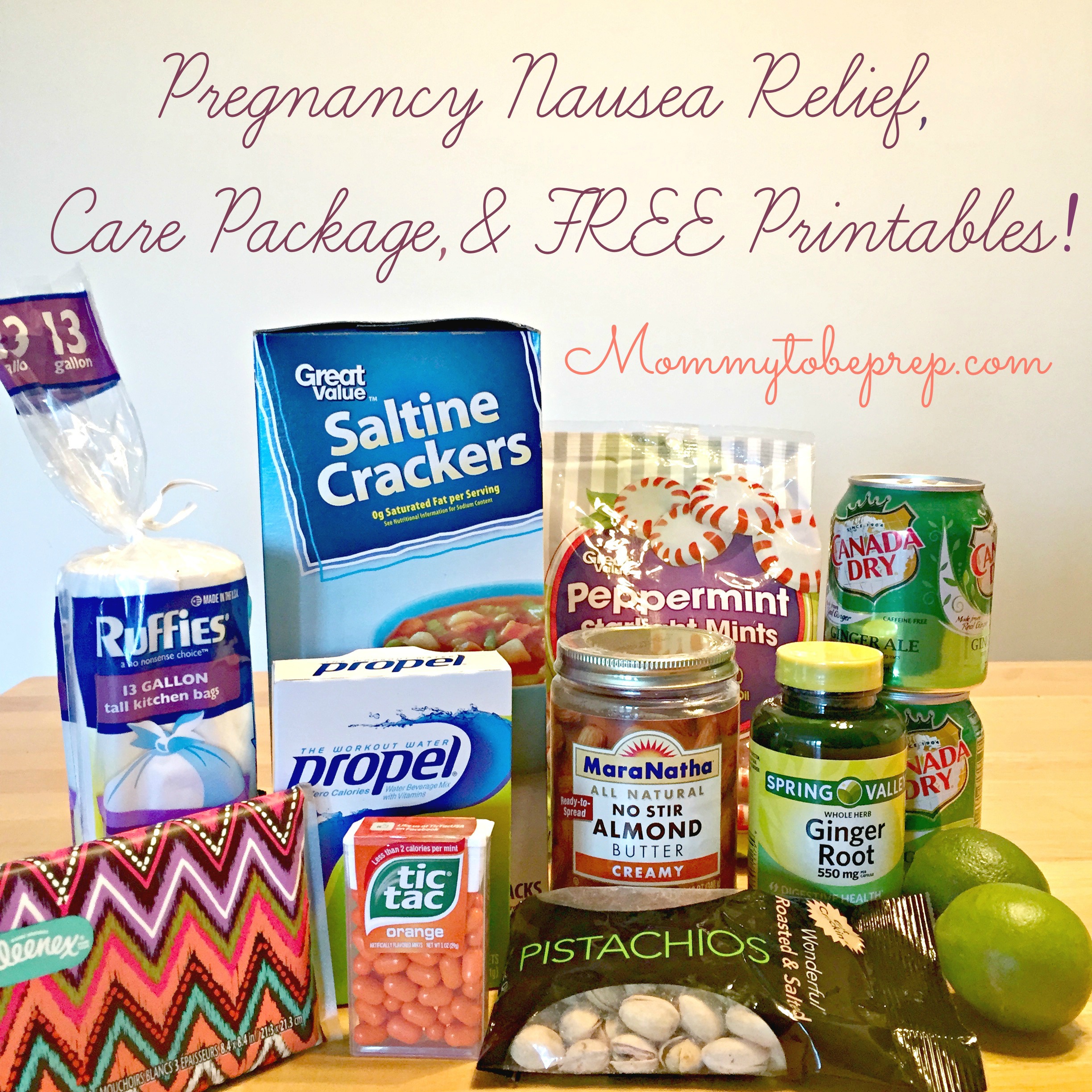 Pregnancy Nausea Relief, Care Package, & Free Printables